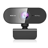 Owfeel Webcam 1080P com Microfone, Full HD, com foco automático rotativo de 360º para laptop/PC/Mac